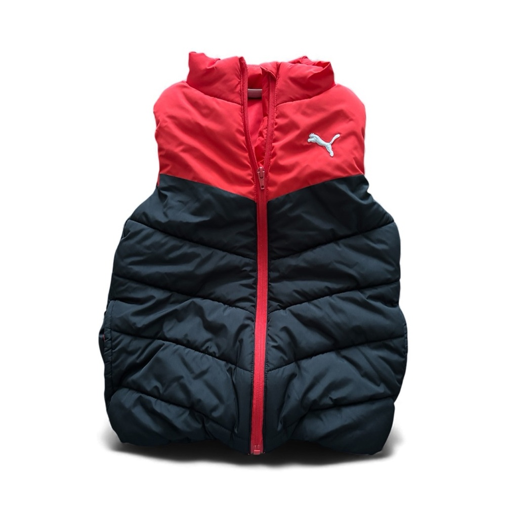 Puma Red and Black Puffer Vest size 7-8